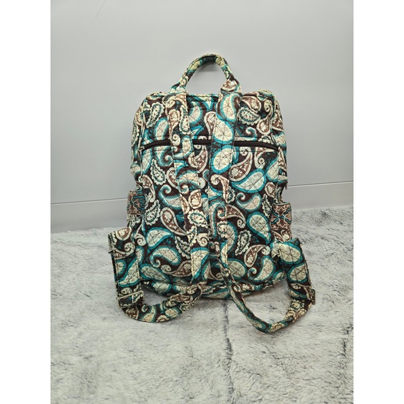 Marie by Giftcraft‎ Quilted Paisley Backpack Teal Brown main image 7